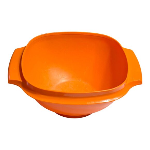 VTG Tupperware Plastic Orange Square Storage Bowl Container 840-5 NO LID USA - Picture 4 of 7